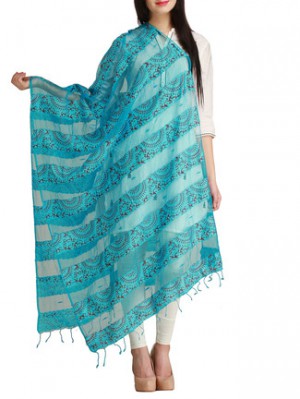  blue organza dupatta